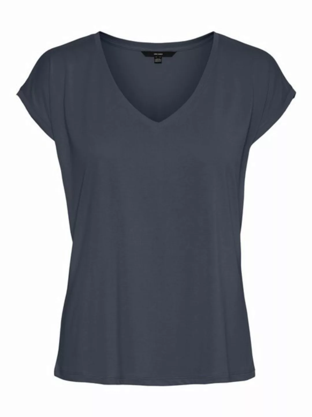 Vero Moda T-Shirt Basic Stretch T-Shirt V-Neck VMFILLI 5282 in Dunkelblau günstig online kaufen