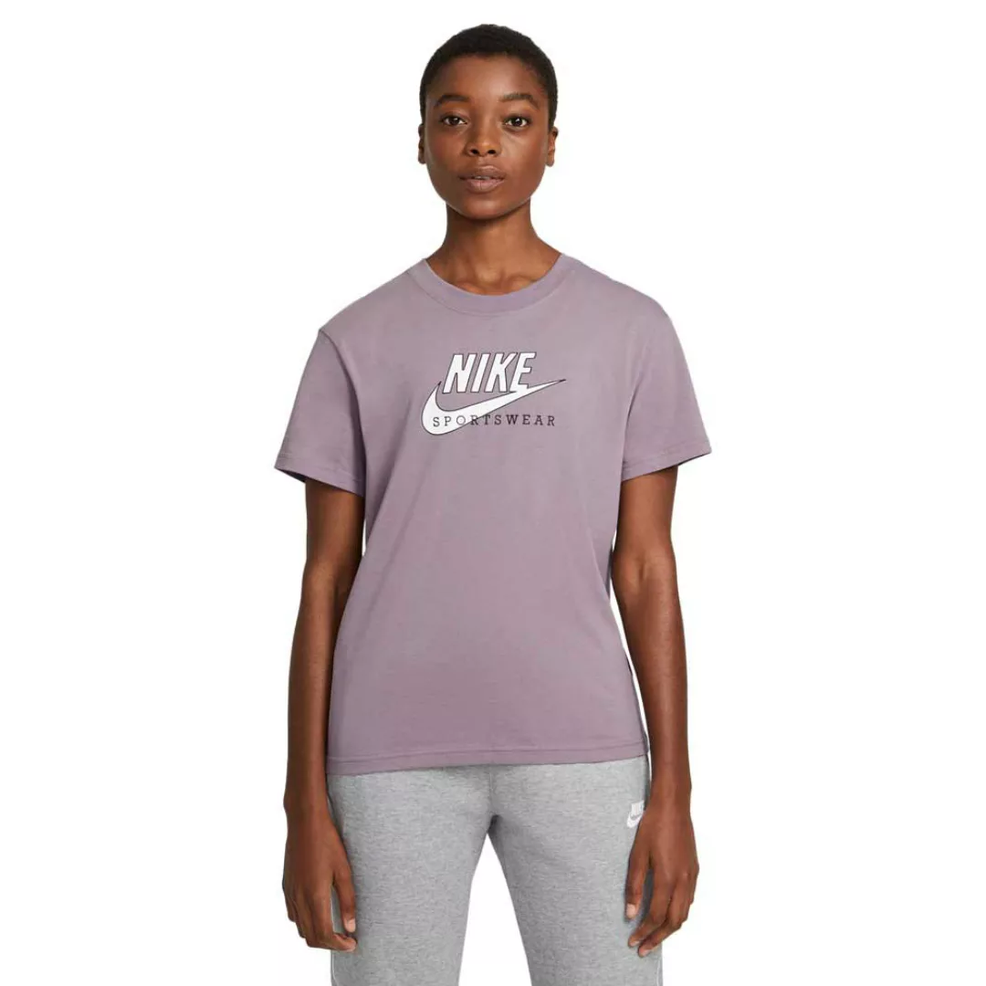 Nike Sportswear Heritage Kurzarm T-shirt XS Purple Smoke / Pink Foam / Whit günstig online kaufen