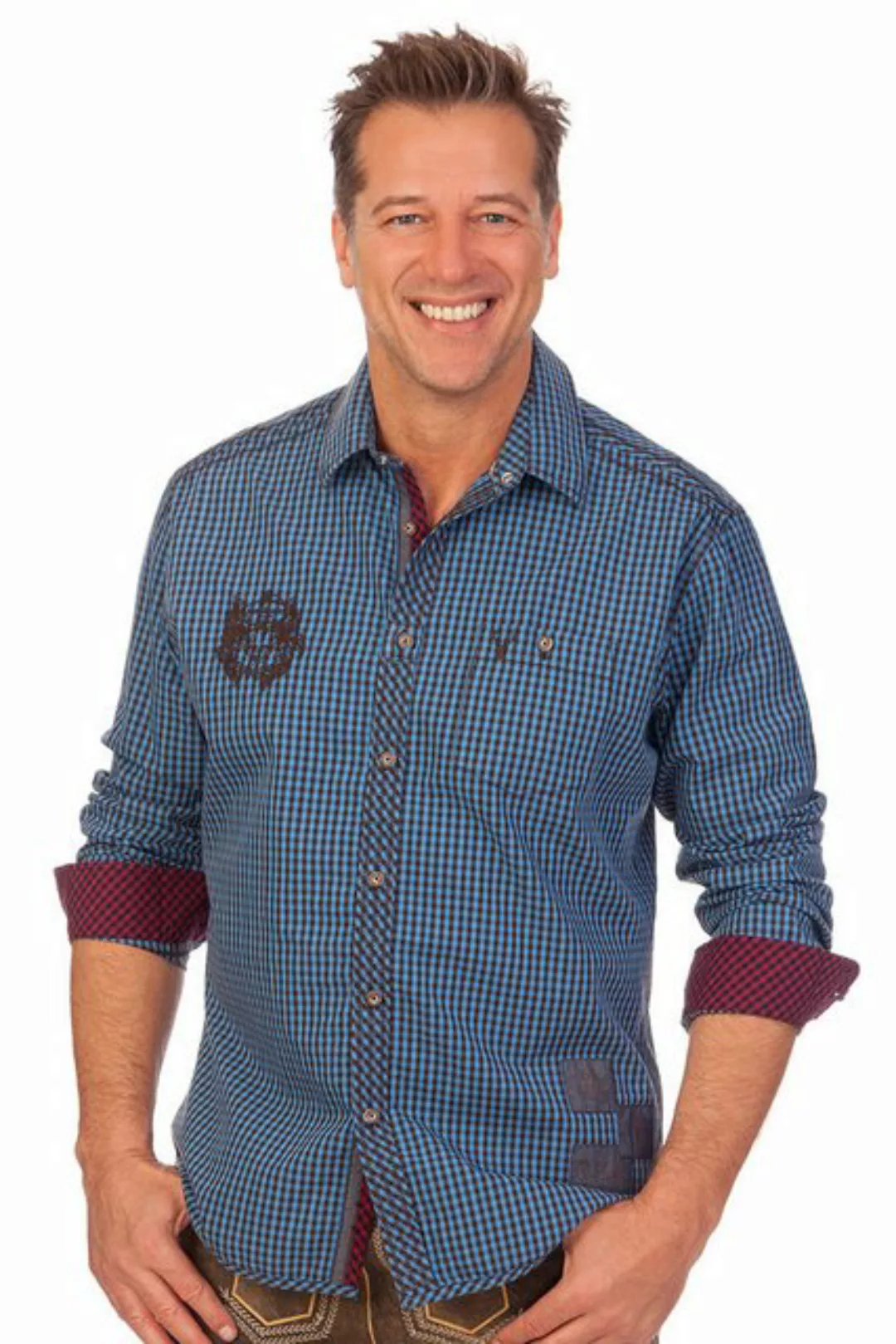 KRÜGER BUAM Trachtenhemd Trachtenhemd - WASTL - blau, rot günstig online kaufen