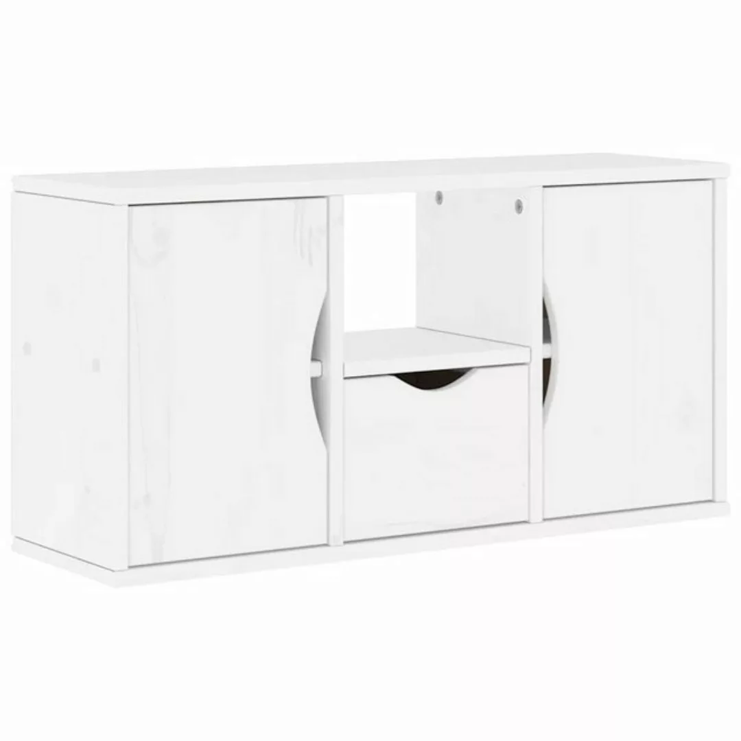 vidaXL TV-Schrank TV-Schrank mit Schublade Weiß 79x24x40 cm Massivholz Kief günstig online kaufen