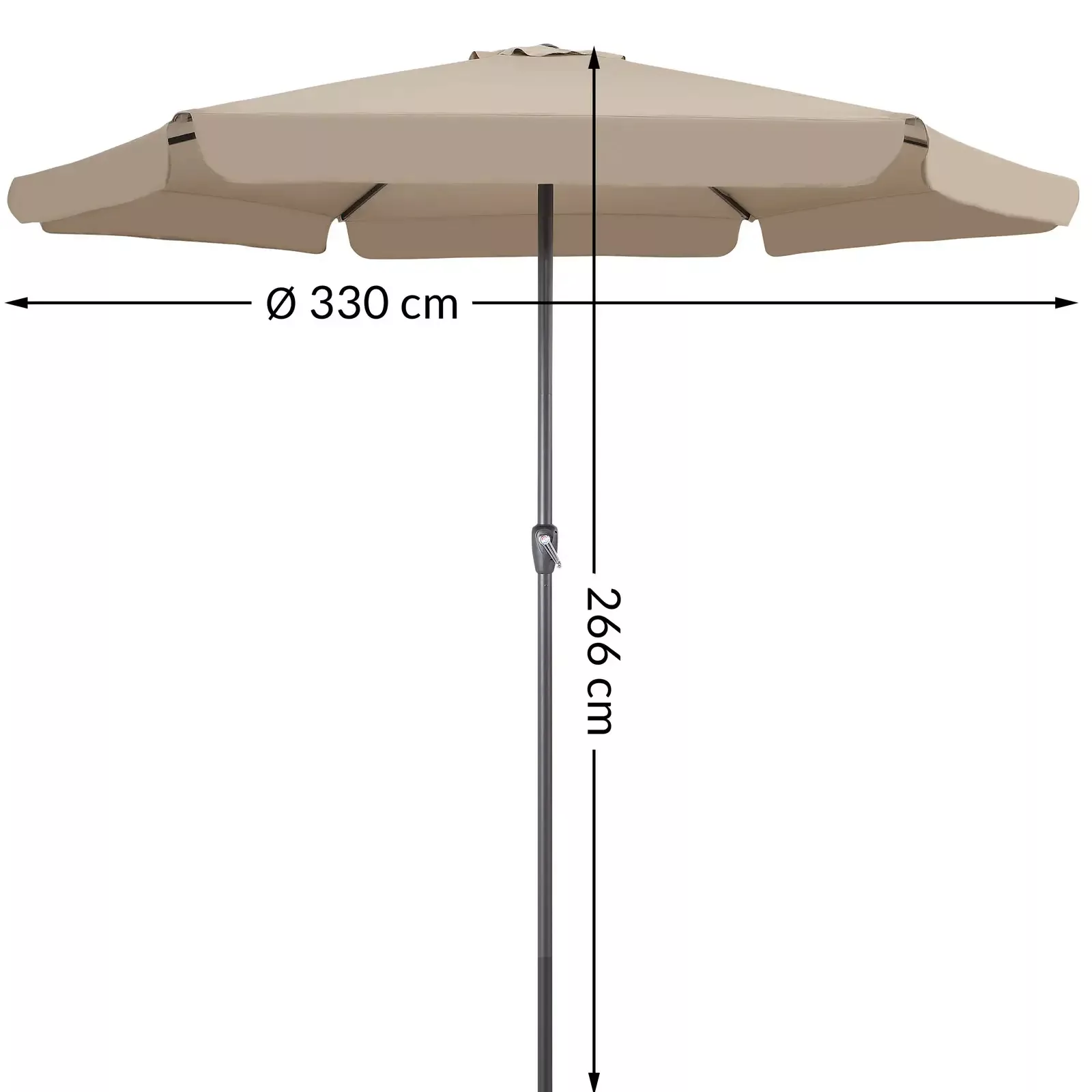 Sonnenschirm Maui Taupe Ø330cm UV-Schutz 80+ günstig online kaufen