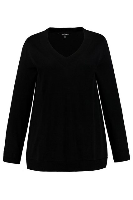 Ulla Popken Strickpullover Pullover V-Ausschnitt Langarm weicher Feinstrick günstig online kaufen