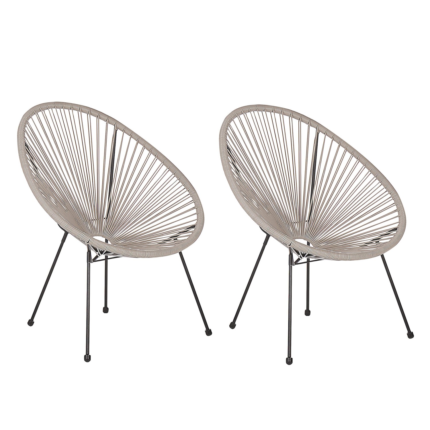 Beliani Cocktailsessel Grau Schwarz 90x70x87 günstig online kaufen