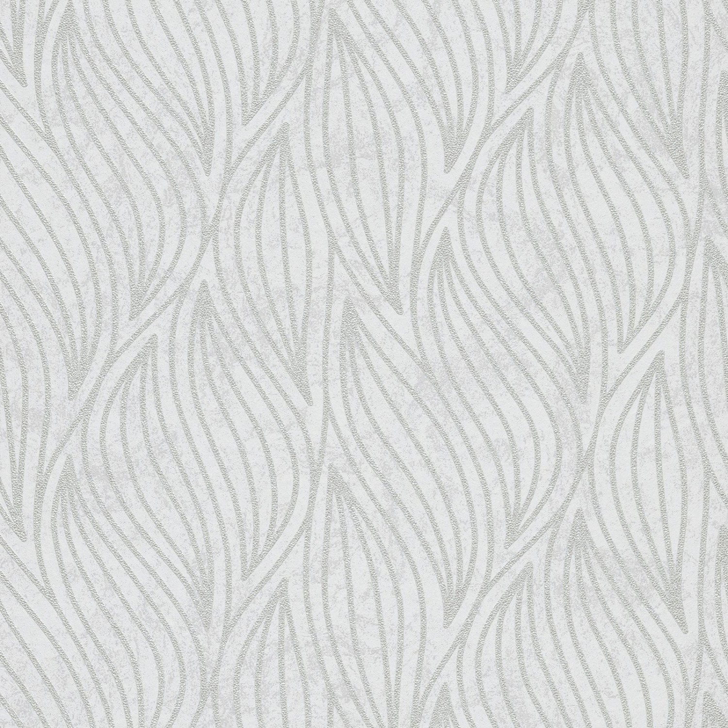 Bricoflor Blatte Tapete Grau Silber Mustertapete mit Blätter Design in Weiß günstig online kaufen