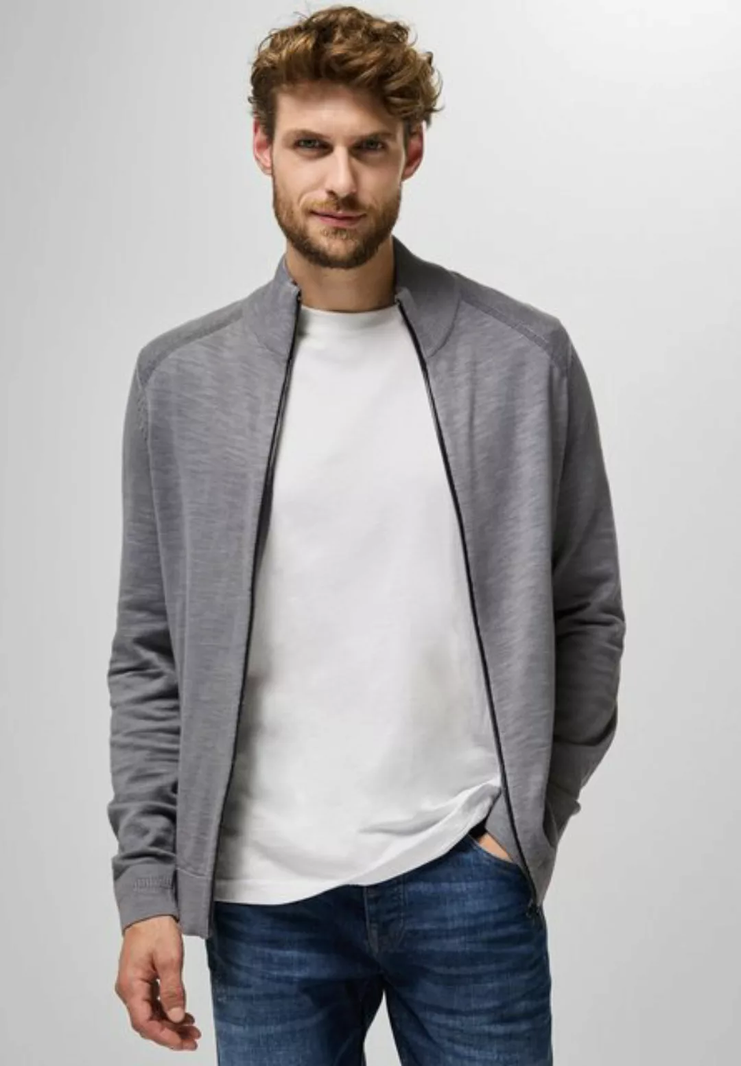 STREET ONE MEN Strickjacke, aus reiner Baumwolle günstig online kaufen