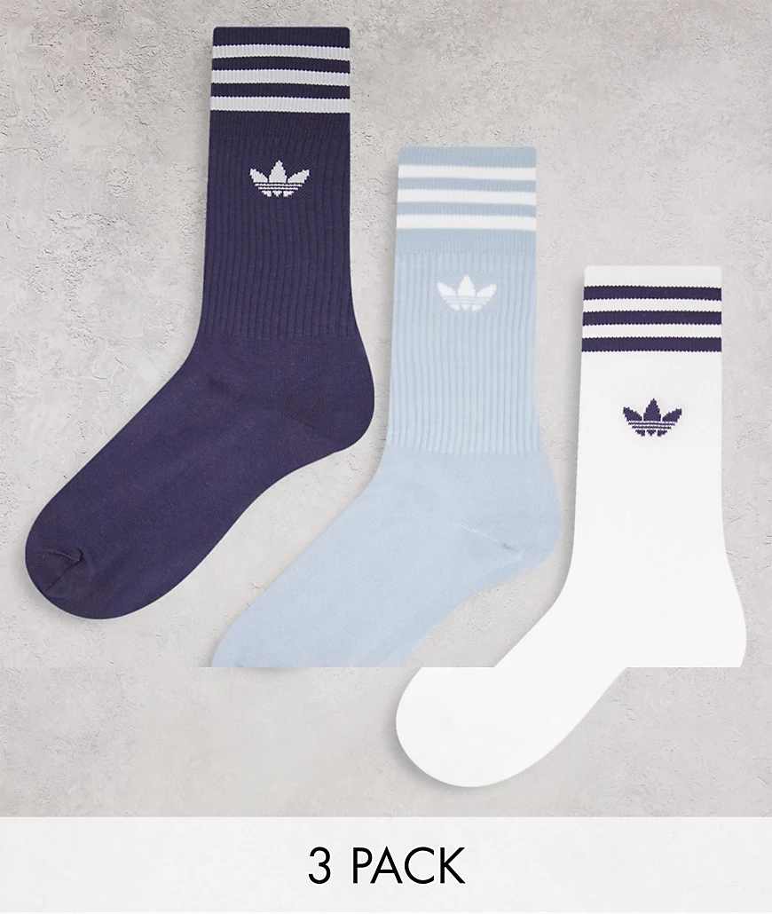 Adidas Originals Solid Crew Socken EU 43-46 White / Magic Grey / Shadow Nav günstig online kaufen