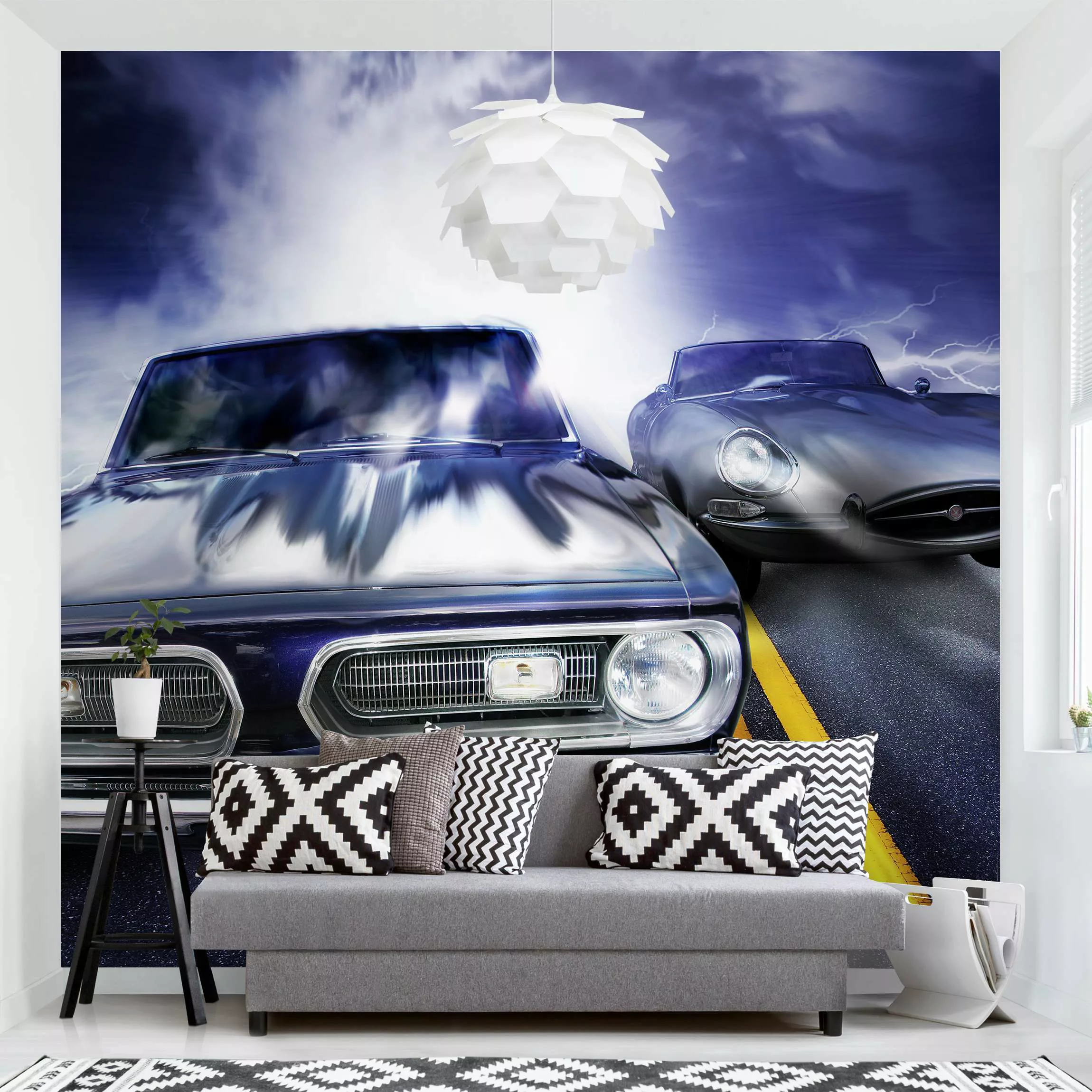 Bilderwelten Fototapete Fast & Furious silber Gr. 192 x 192 günstig online kaufen