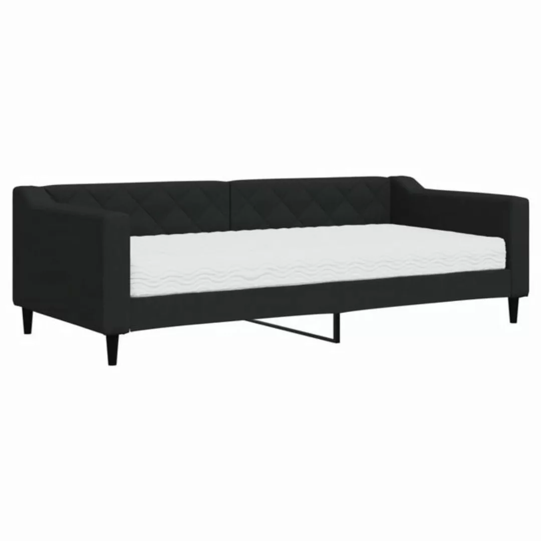 furnicato Bett Tagesbett mit Matratze Schwarz 90x200 cm Stoff (1-tlg) günstig online kaufen