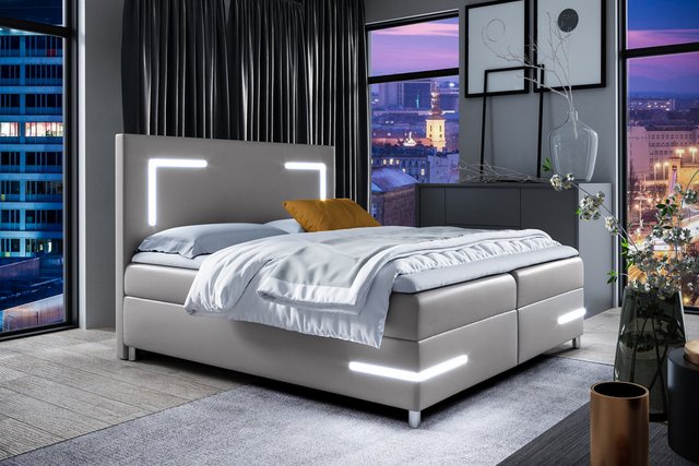 Schlaffabrik Boxspringbett DELOS LED (Madryt 990), inkl. Matratze, Topper, günstig online kaufen