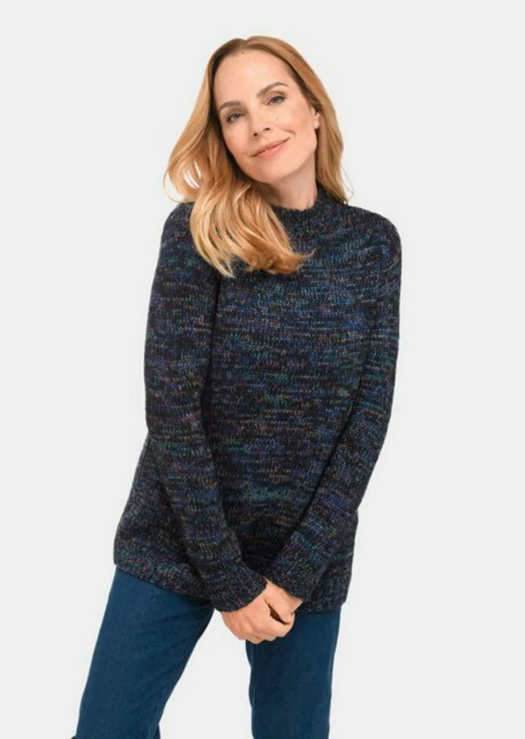 GOLDNER Strickpullover Kurzgröße: Trageangenehmer Multicolor-Pullover günstig online kaufen