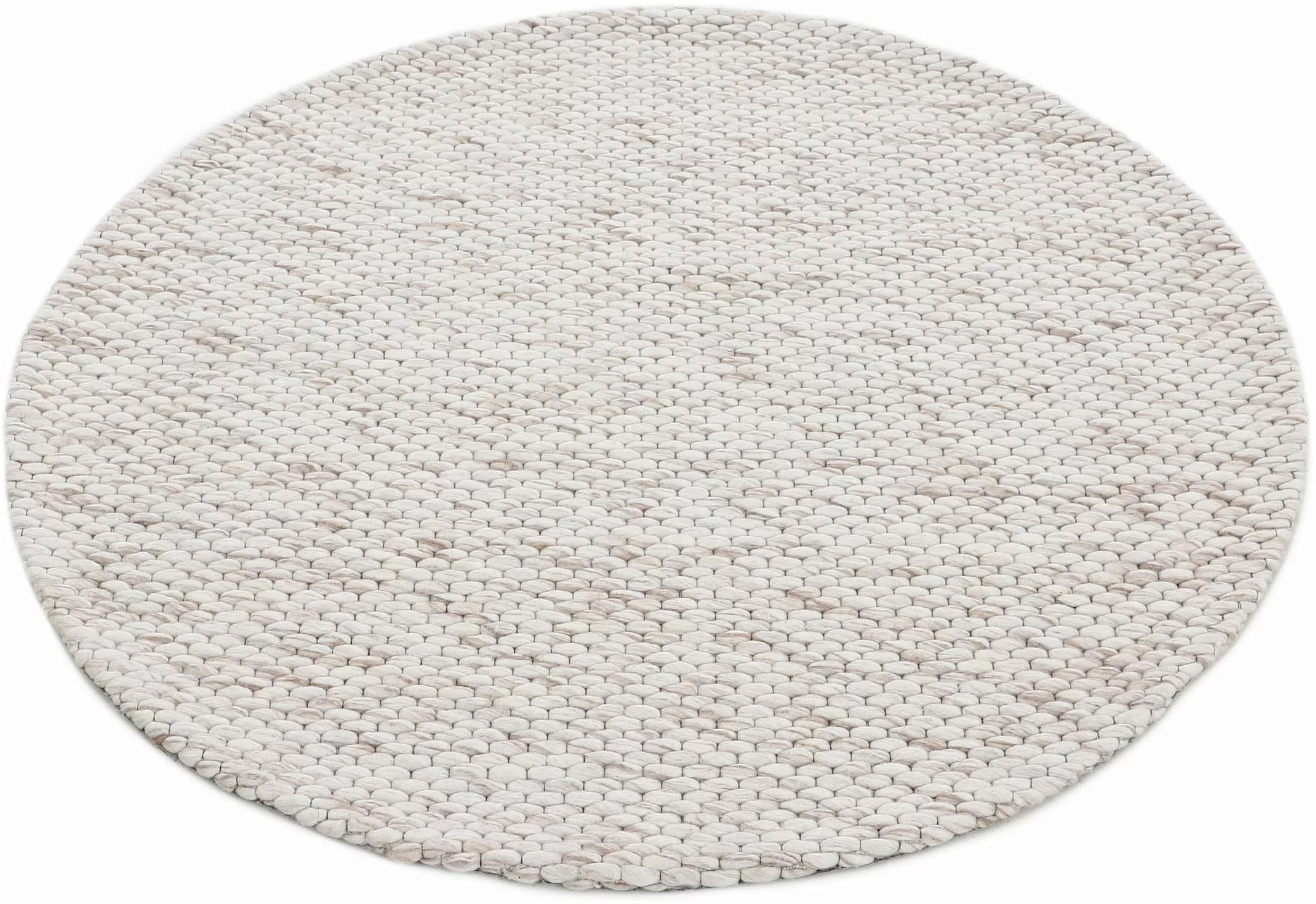 carpetfine Wollteppich »Sina«, rund, 14 mm Höhe, grobe Struktur, Zeitloses günstig online kaufen