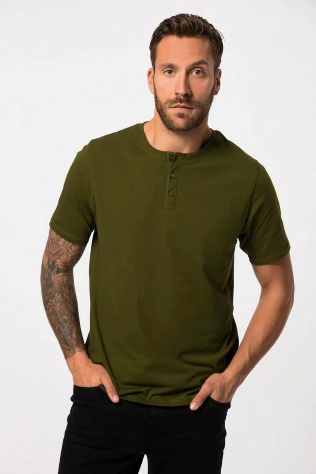 JP1880 T-Shirt Henley Basic Knopfleiste Halbarm günstig online kaufen