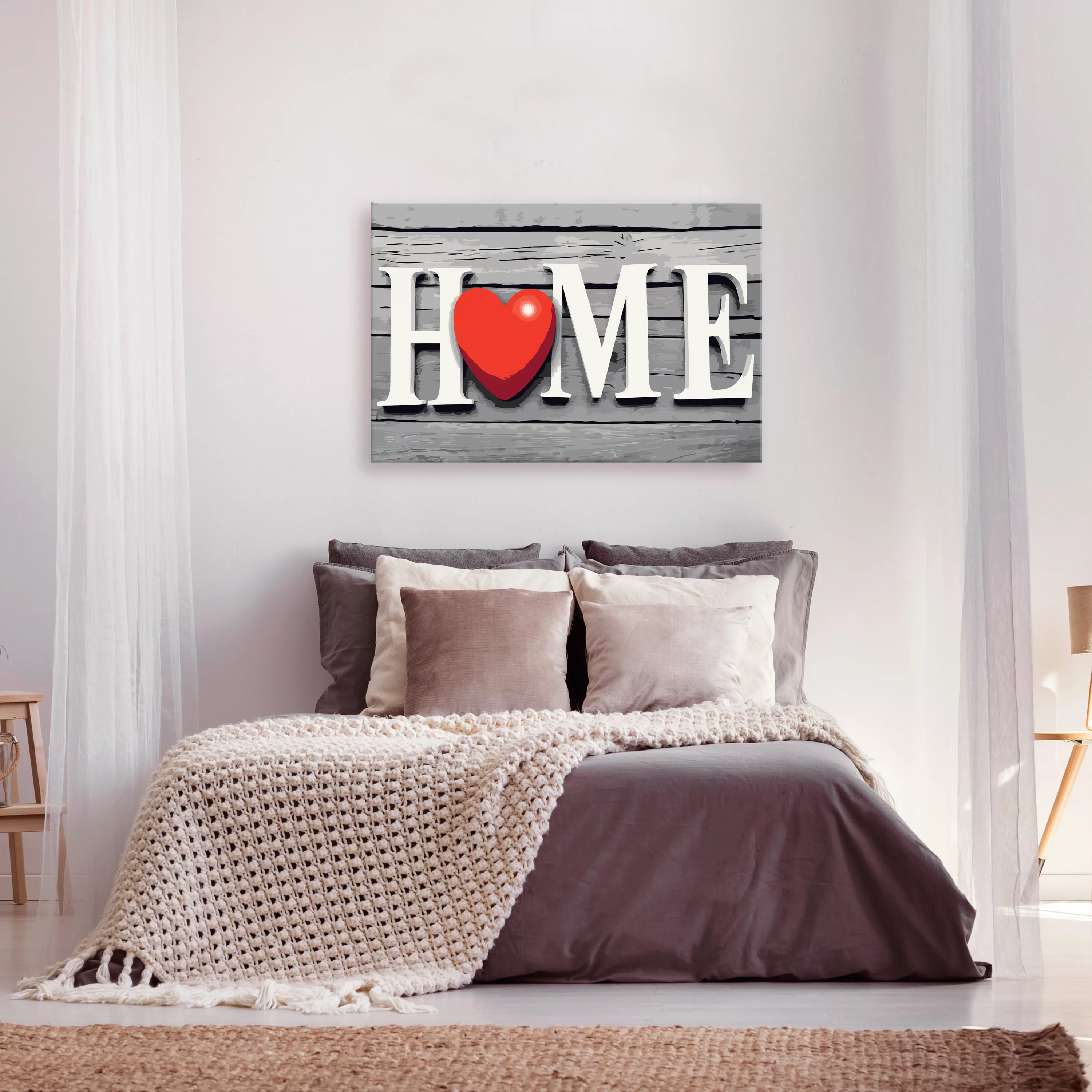 Malen Nach Zahlen - Home With Red Heart günstig online kaufen