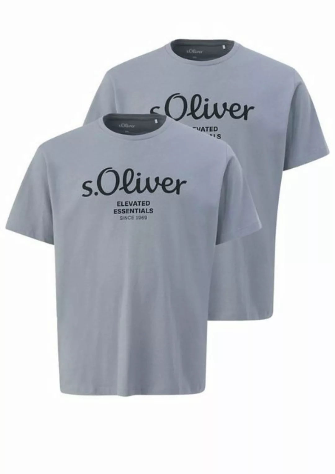 s.Oliver T-Shirt Big Size (2-tlg) Rundhals, kurzarm, Logo-Aufdruck, im 2er günstig online kaufen