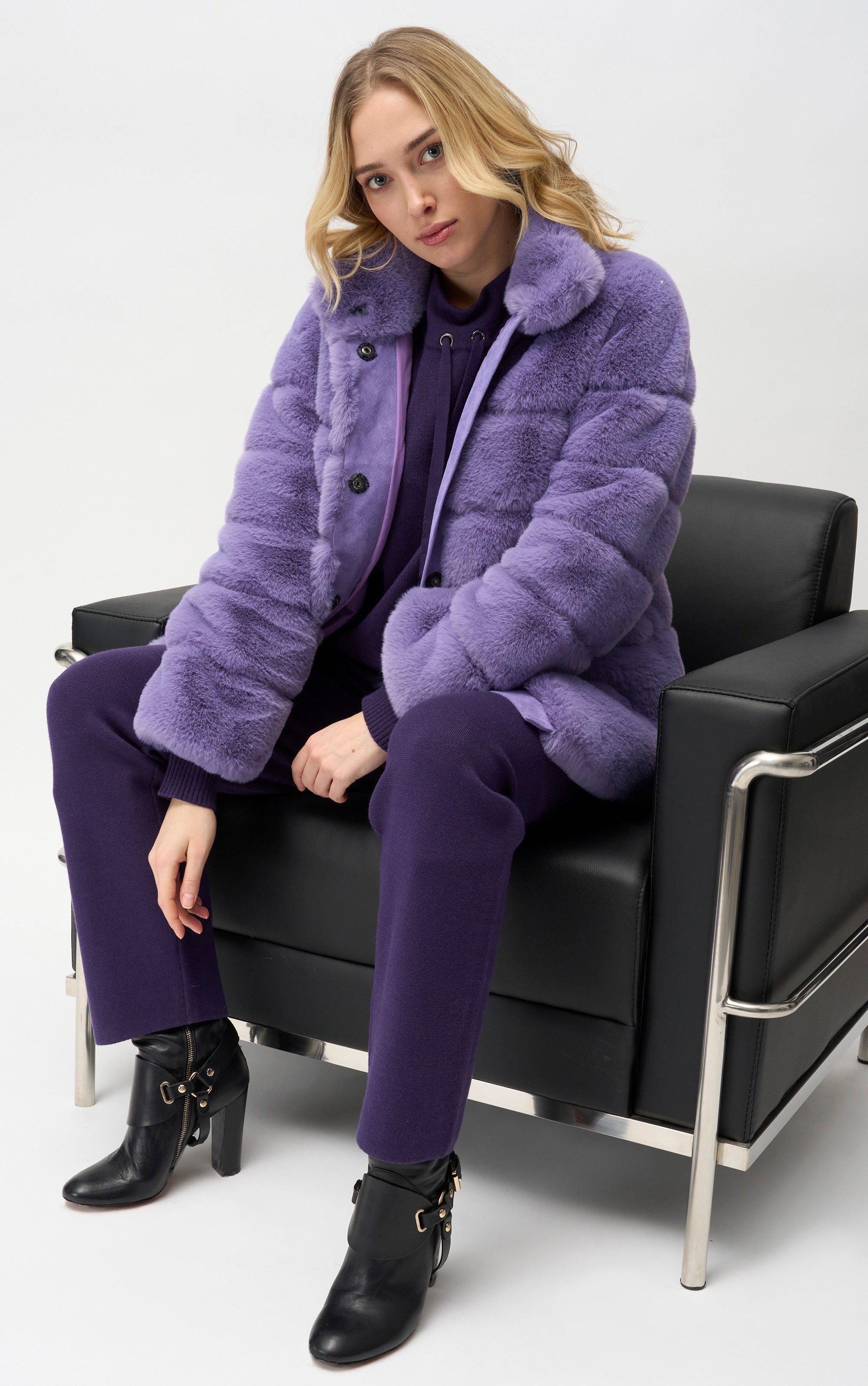 Passioni Fellimitatjacke Webpelz Steppjacke mit hohem günstig online kaufen