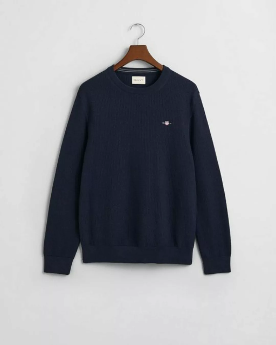 Gant Strickpullover COTTON MICRO TEXTURED C-NECK günstig online kaufen