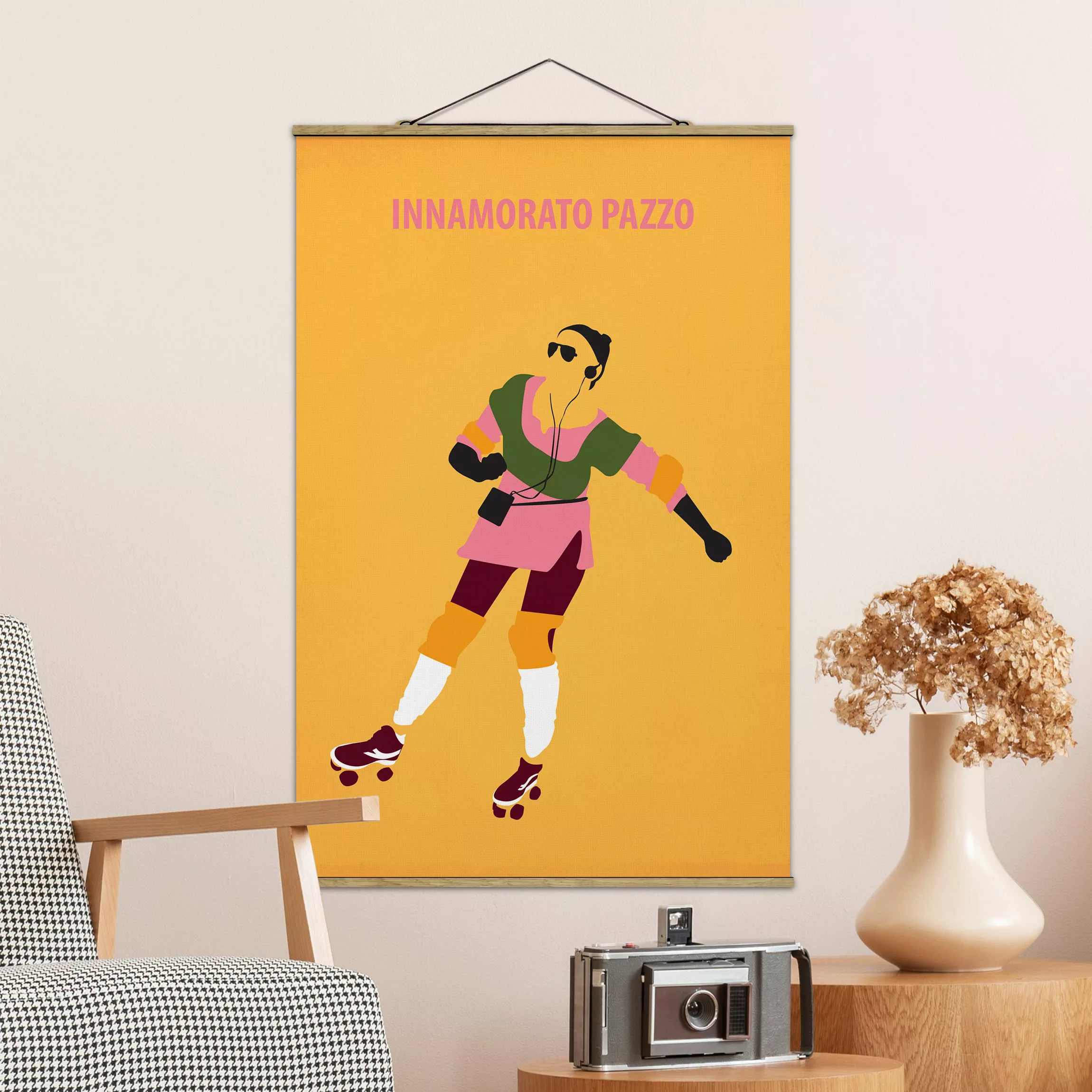 Stoffbild Portrait mit Posterleisten - Hochformat Filmposter Innamorato Paz günstig online kaufen