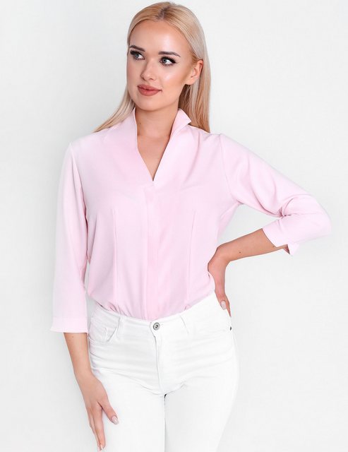 HEVENTON Klassische Bluse 3/4-Ärmel, Business-Bluse mit Kelchkragen, bügell günstig online kaufen