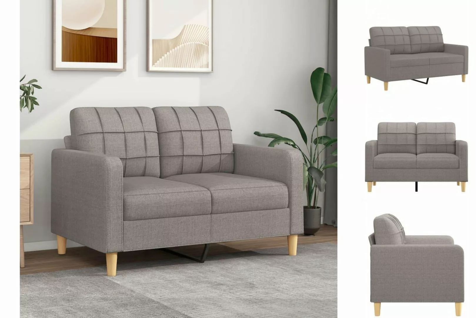 vidaXL Sofa 2-Sitzer Sofa Couch Möbel Taupe 120 cm Stoff günstig online kaufen