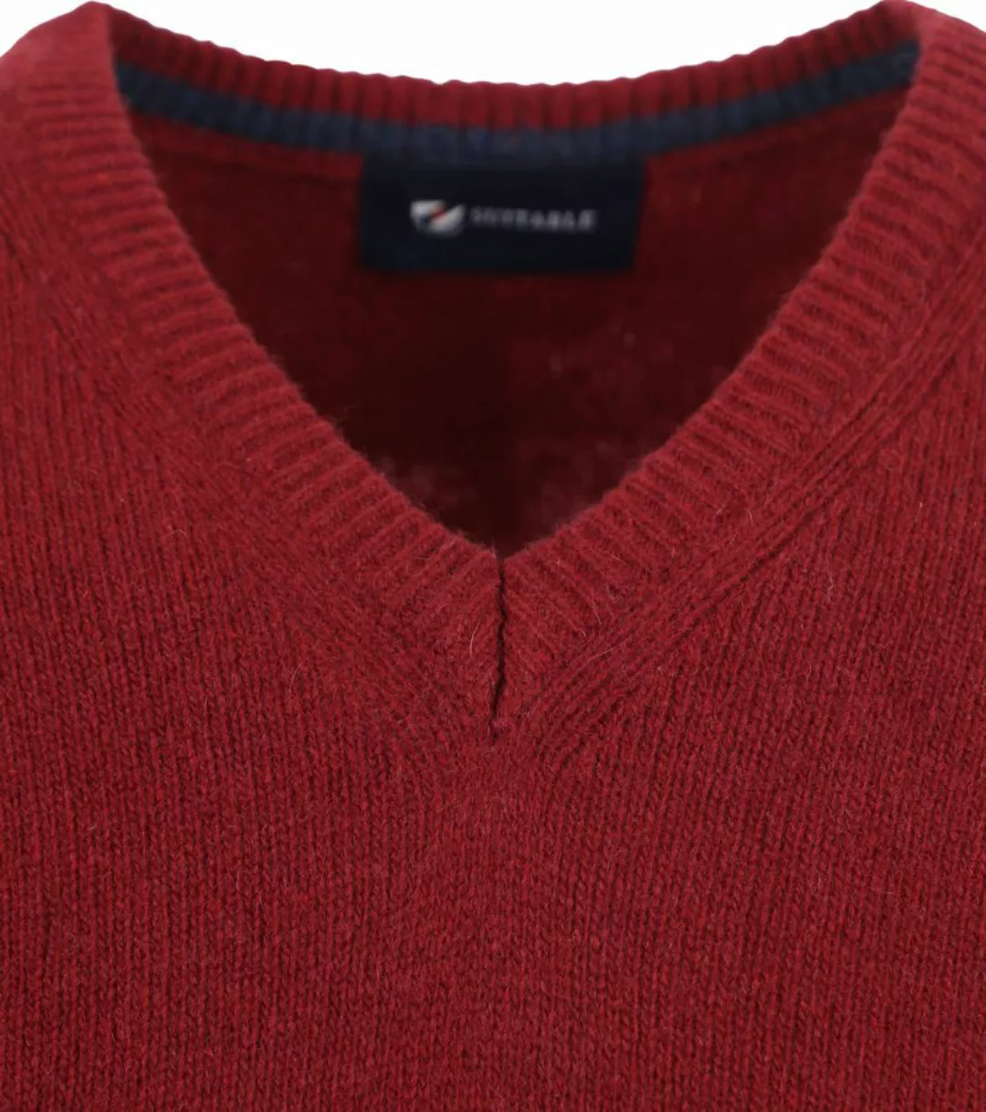 Suitable Lammwolle Pullover V-Ausschnitt Bordeaux - Größe XL günstig online kaufen