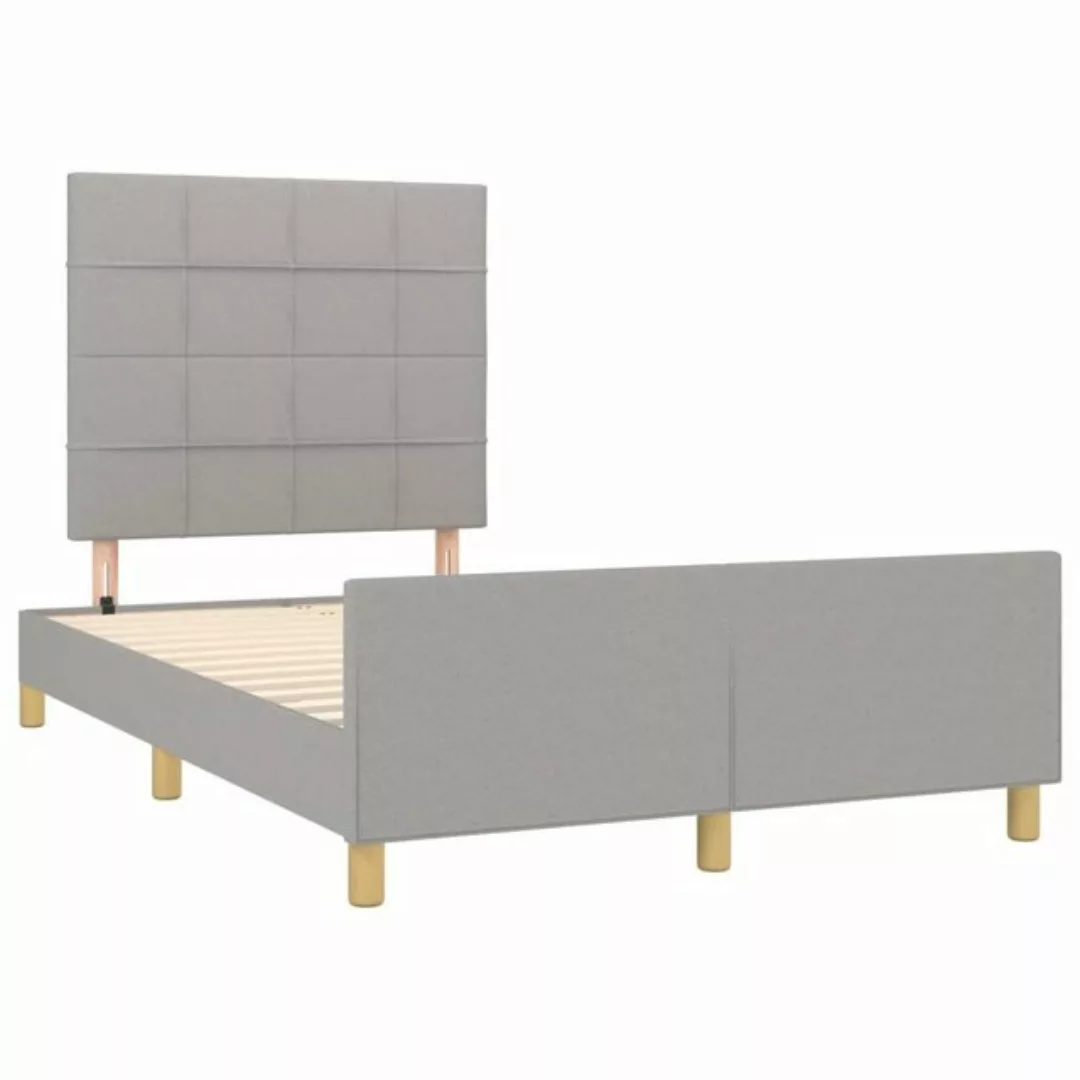 vidaXL Bettgestell Bettrahmen mit Kopfteil Hellgrau 120x200 cm Stoff Bett B günstig online kaufen