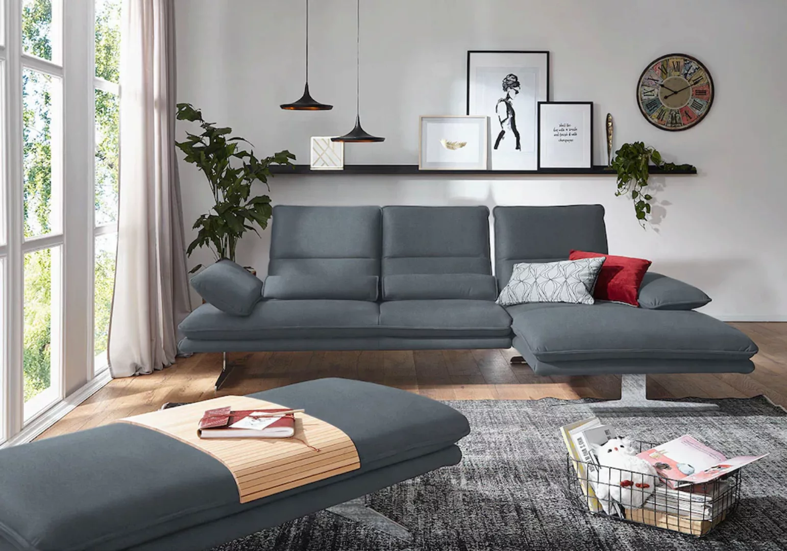 W.SCHILLIG Ecksofa "broadway, Designsofa mit tollem Sitzkomfort, L-Form", S günstig online kaufen