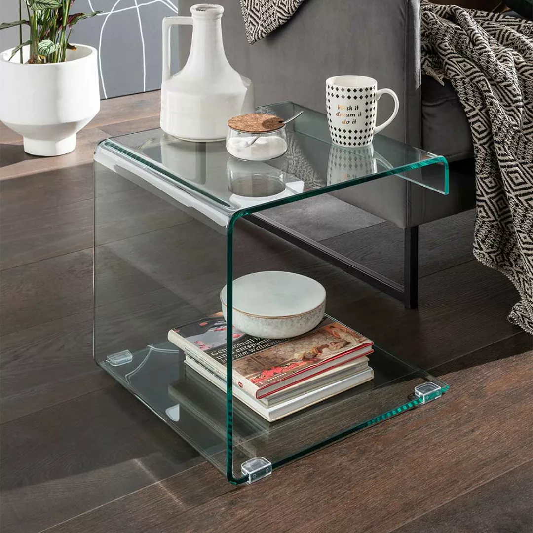 Glastisch Beistelltisch Transparent modernem Design günstig online kaufen