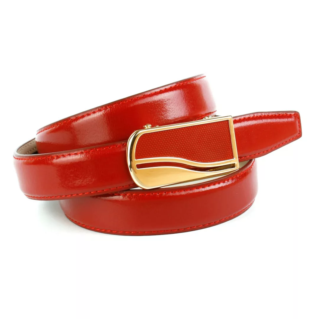 Anthoni Crown Ledergürtel, 2,4 cm femininer Ledergürtel in rot günstig online kaufen