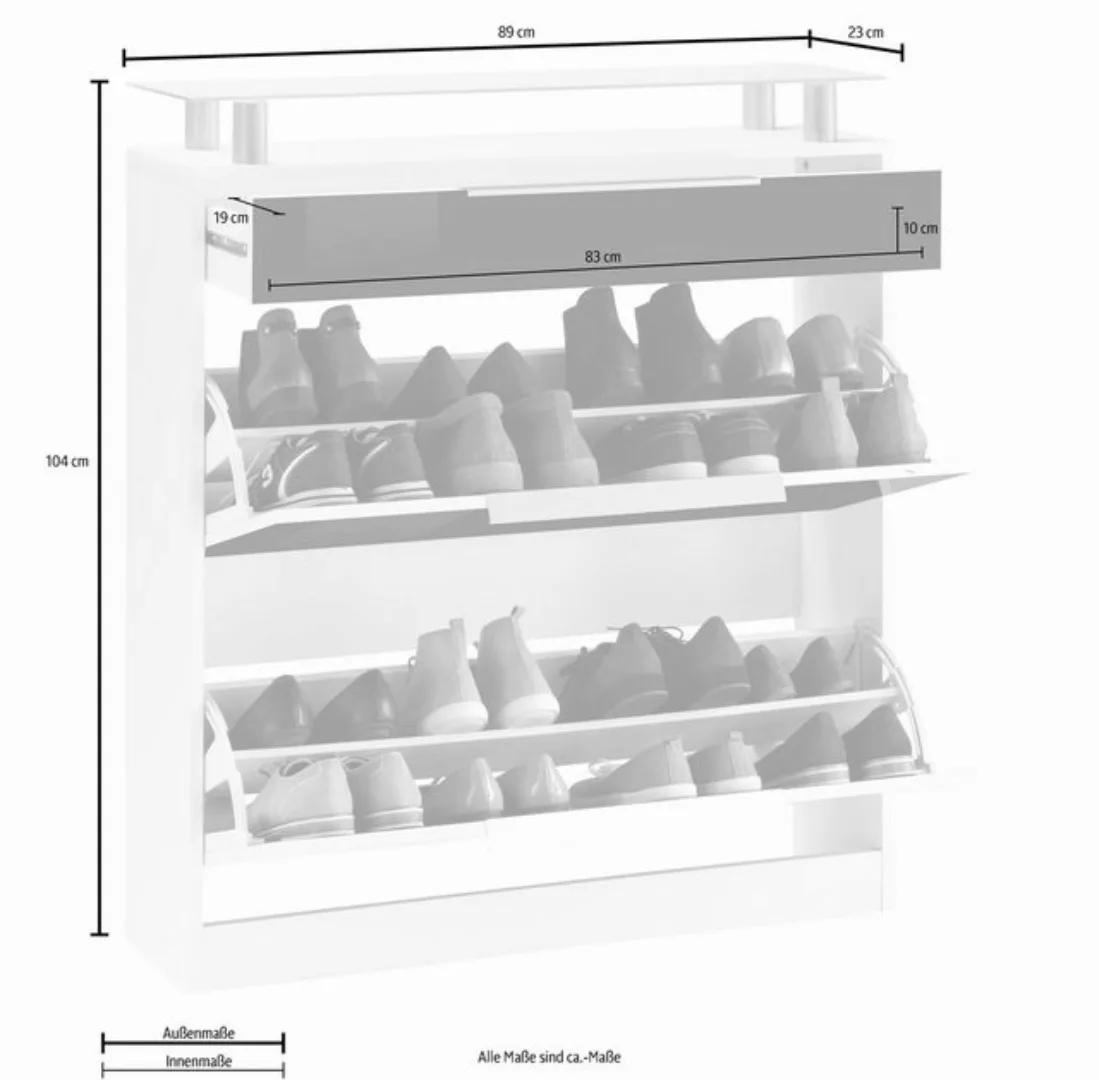 borchardt Möbel Schuhschrank "Oliva", Breite 89 cm, stehend günstig online kaufen