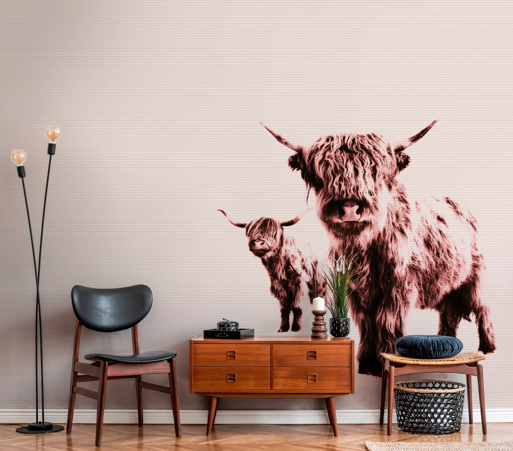 living walls Fototapete »ARTist Highland Cows«, Vlies, Wand, Schräge günstig online kaufen