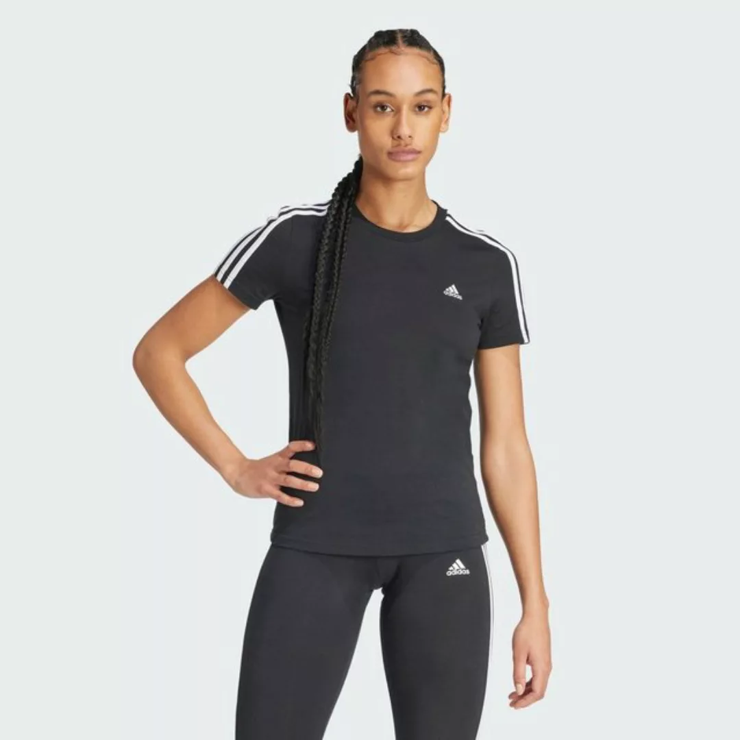 adidas Sportswear T-Shirt LOUNGEWEAR ESSENTIALS SLIM 3-STREIFEN T-SHIRT günstig online kaufen