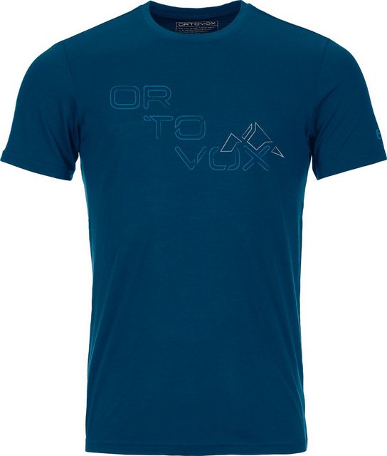 Ortovox Kurzarmshirt 185 MERINO TANGRAM LOGO TS M petrol blue günstig online kaufen