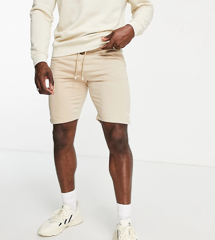 Threadbare Tall – Shorts aus Jersey in der Farbe Stein mit farblich abgeset günstig online kaufen