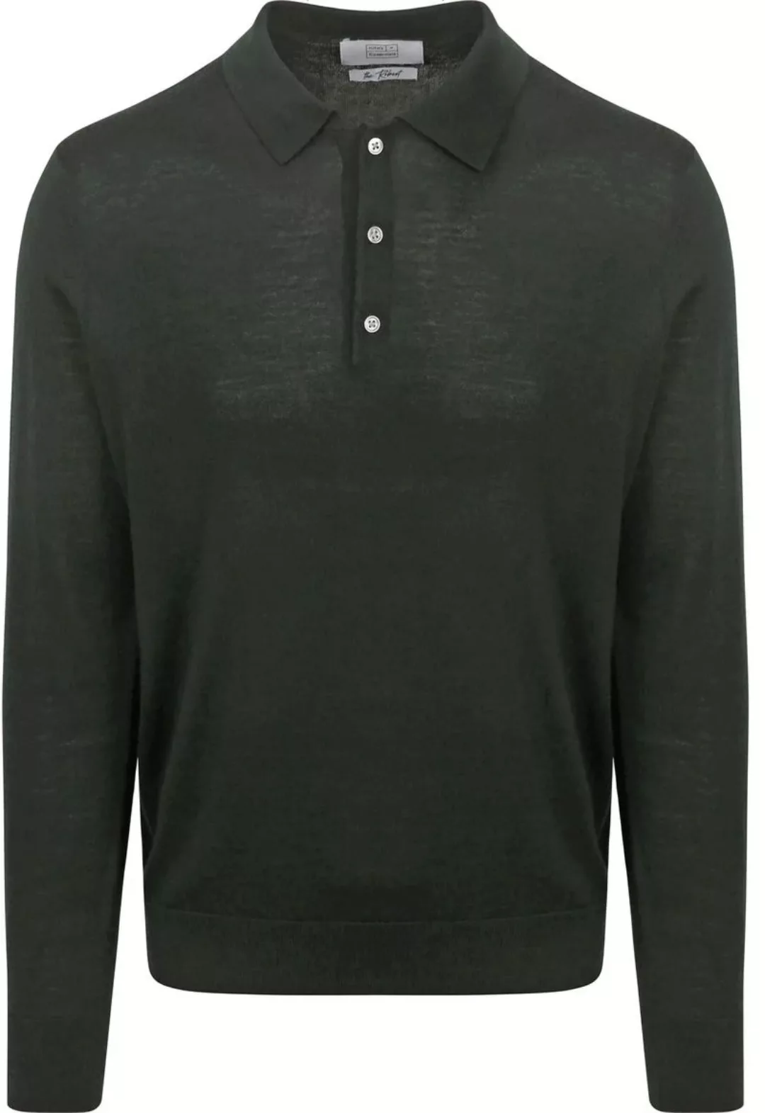 King Essentials The Robert Long Sleeve Poloshirt Merino Dunkelgrün - Größe günstig online kaufen