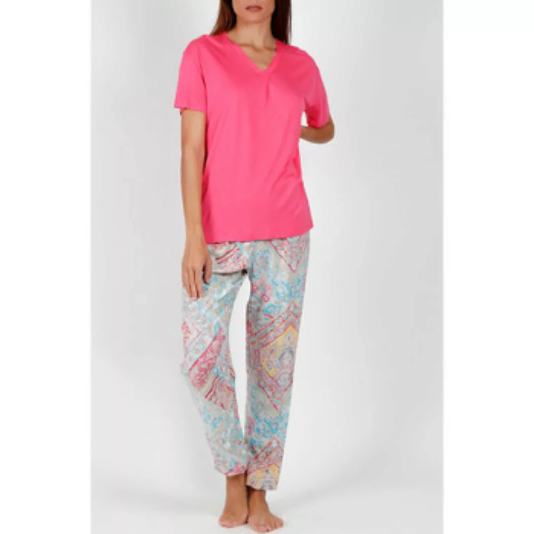 Admas  Pyjamas/ Nachthemden Pyjama Hose T-Shirt Colored Diamonds rosa günstig online kaufen