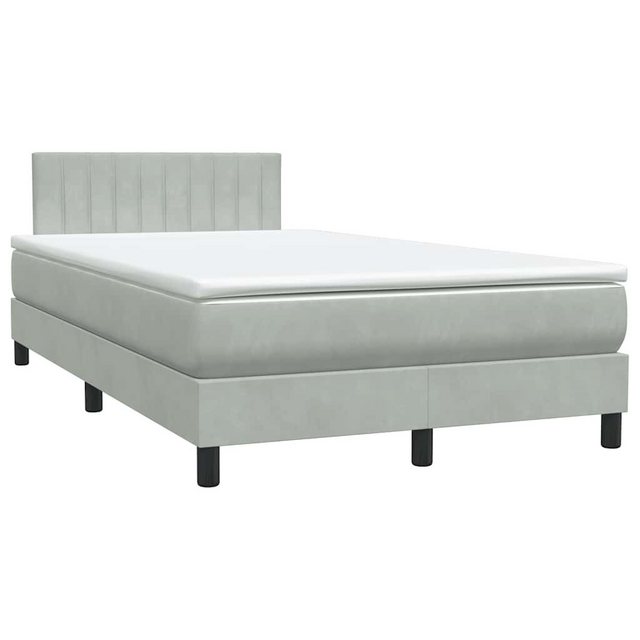 vidaXL Bett Boxspringbett mit Matratze Hellgrau 120x220 cm Samt günstig online kaufen