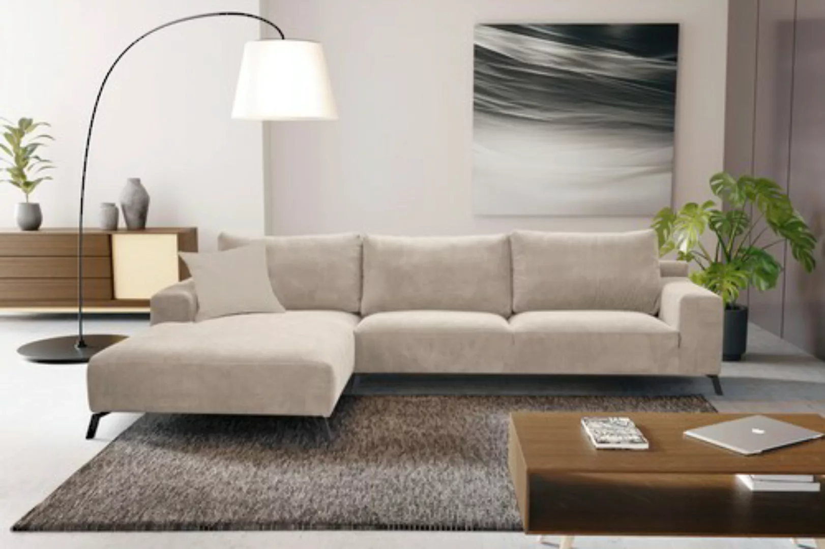 WERK2 Ecksofa "Faro L-Form", XXL Design Ecksofa mit hohem Komfort in trendi günstig online kaufen