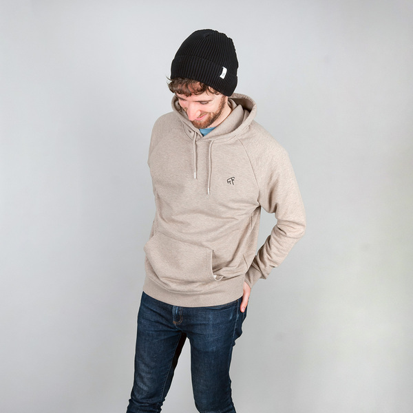 Herren Hoodie/pulli Aus Bio-baumwolle Goaty - Beige Meliert günstig online kaufen