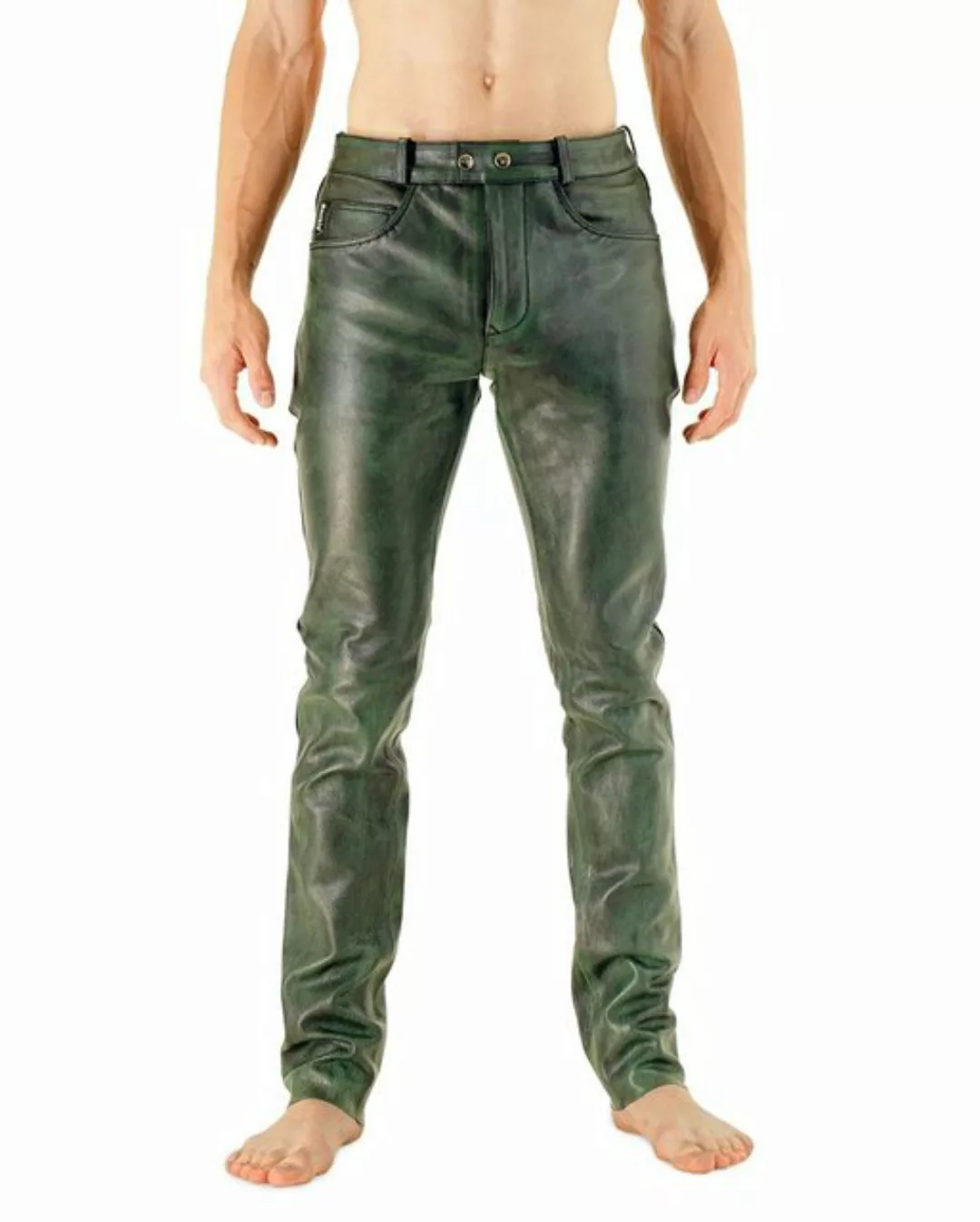 BOCKLE Lederhose Bockle® Big Cheeker Green Lederhose Lederjeans grün Echtle günstig online kaufen