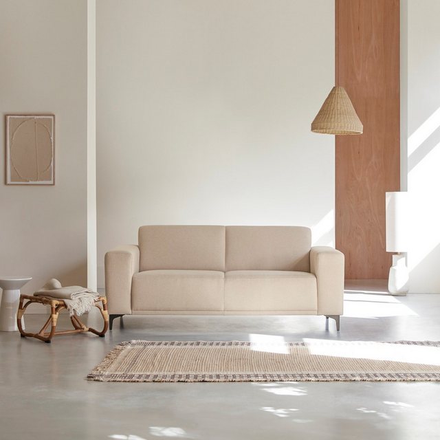Tikamoon Sofa Lars 2,5-Sitzer-Sofa mit naturfarbenem Stoffbezug günstig online kaufen