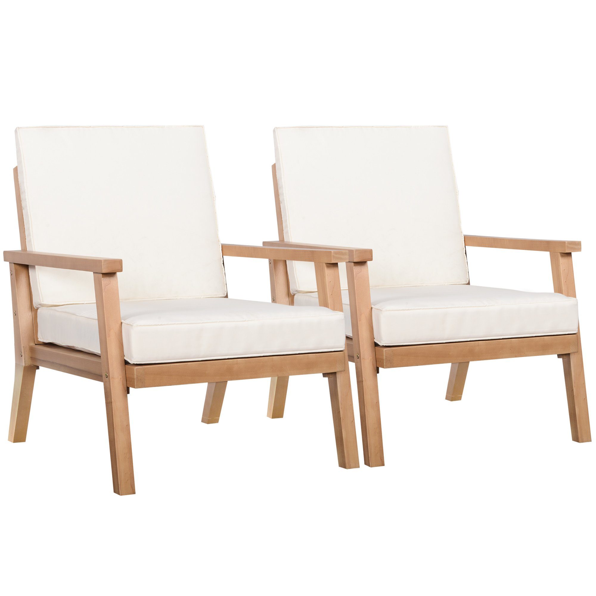 Outsunny Sitzgruppe 2er-Set Gartenstühle mit Kisse, günstig online kaufen