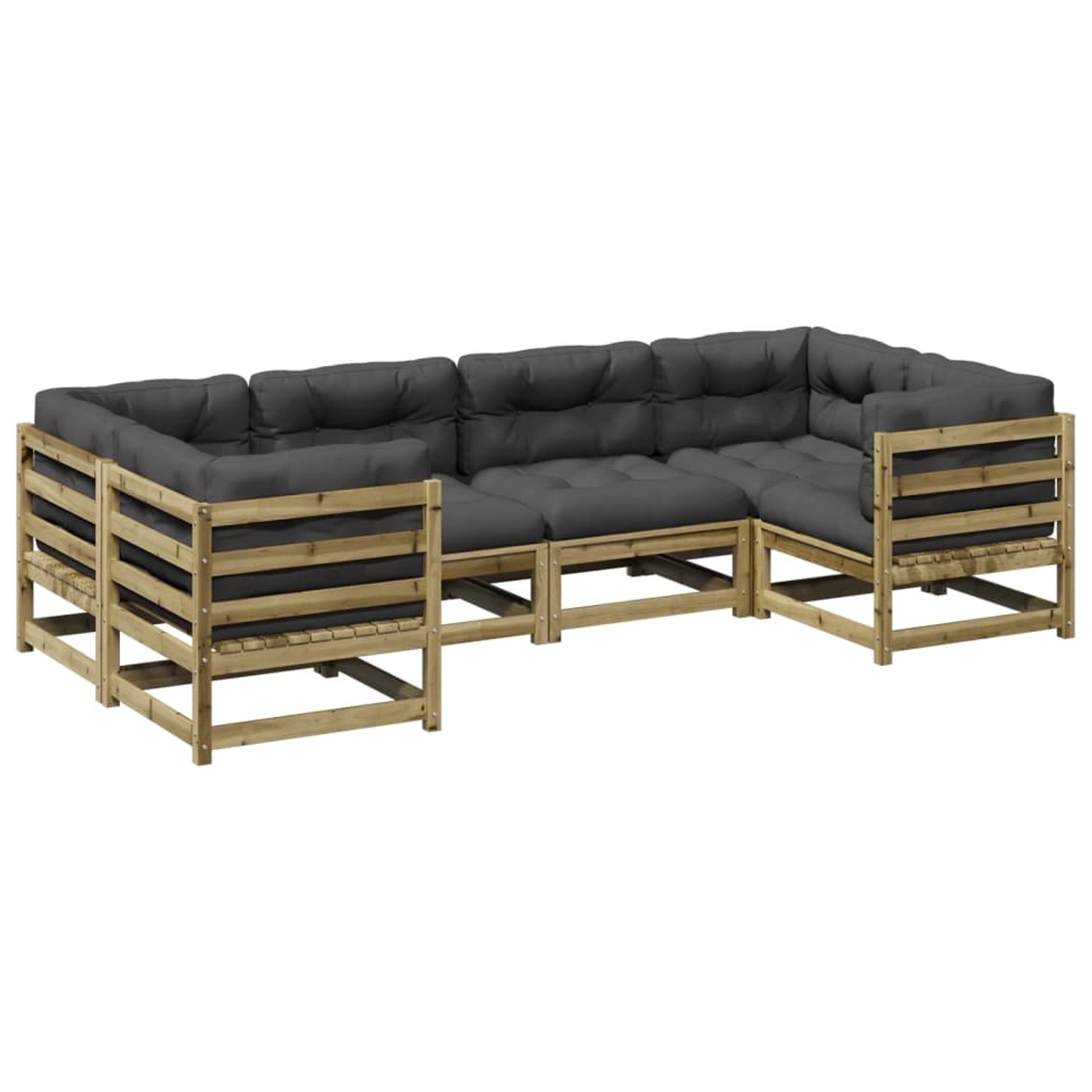 vidaXL 6-Tlg Garten-Sofagarnitur mit Kissen Kiefernholz Imprägniert 3299610 günstig online kaufen