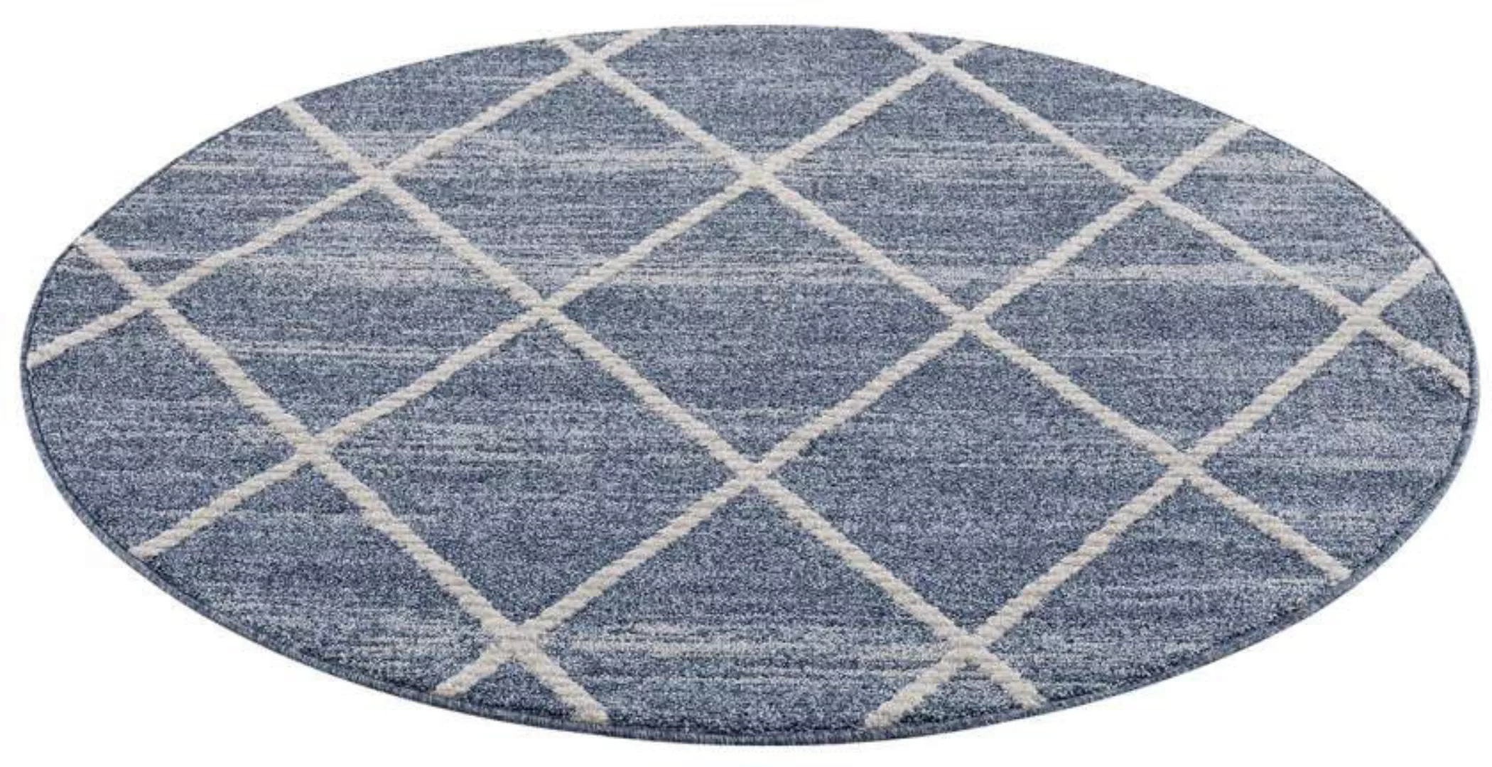 Carpet City Teppich »Art 2646«, rund, Kurzflor, Rauten-Optik, ideal für Flu günstig online kaufen