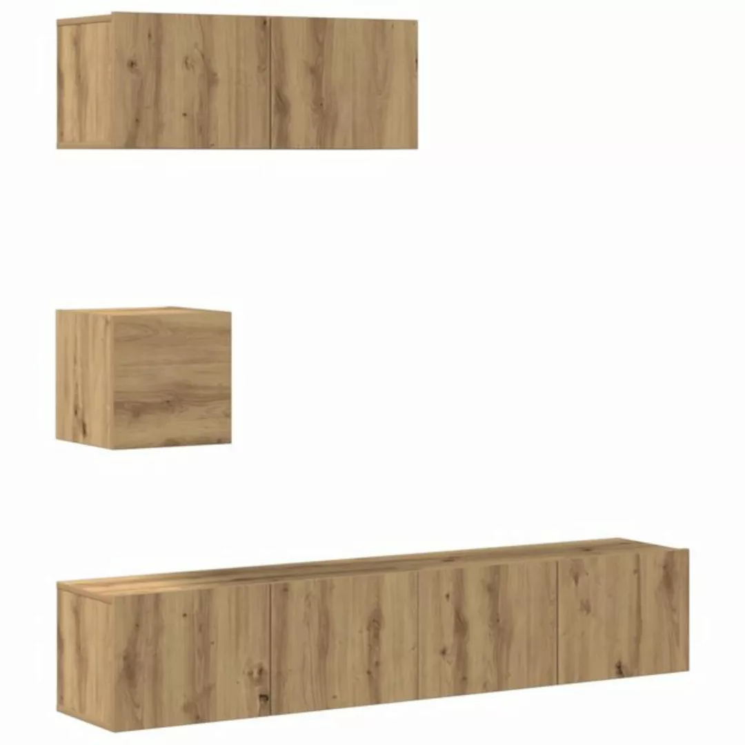 vidaXL TV-Schrank 4-tlg. TV-Schrank-Set Wandmontage Artisan-Eiche Holzwerks günstig online kaufen