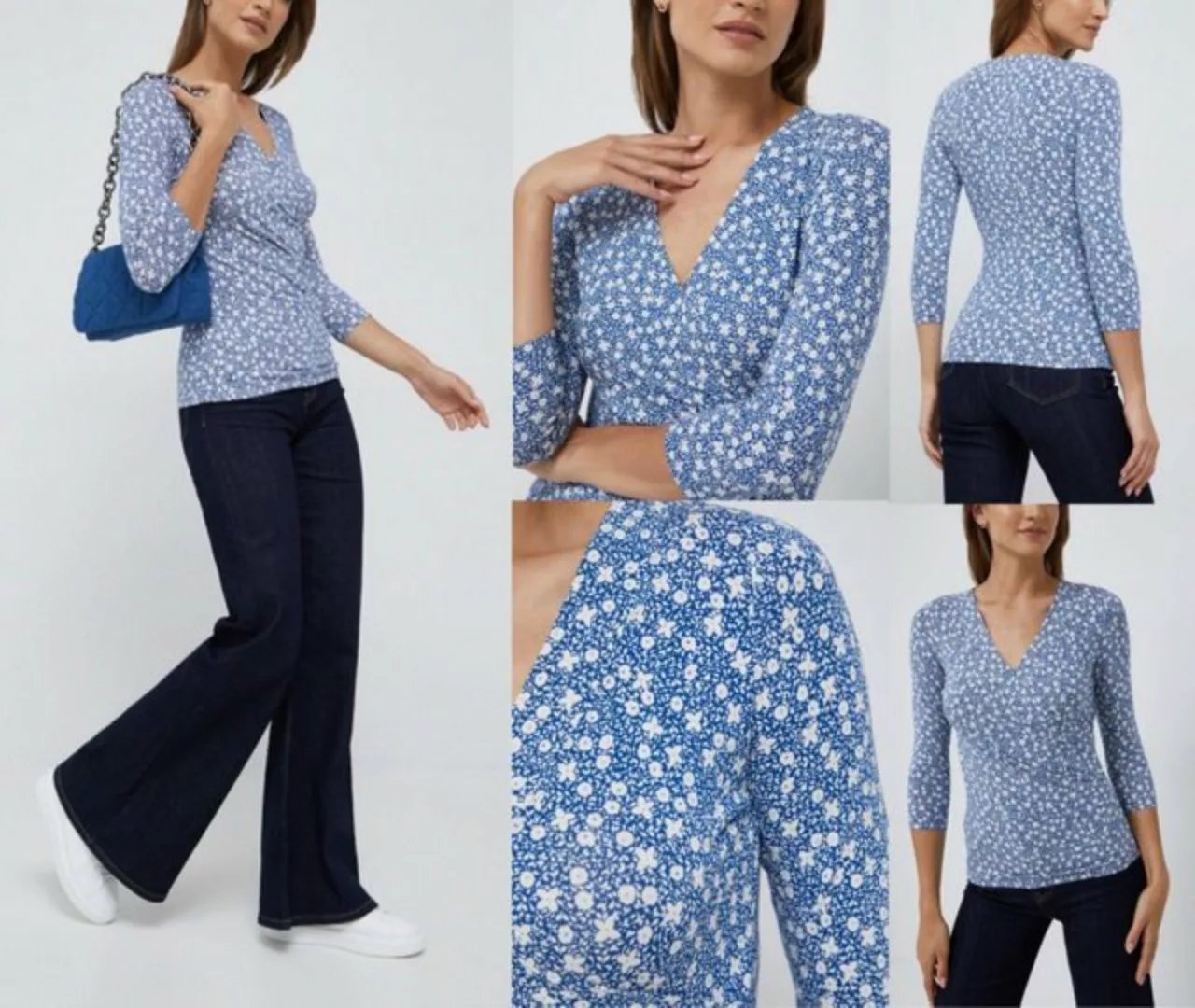 Ralph Lauren Blusentop POLO RALPH LAUREN Allover-Muster Bluse Neck Top Peti günstig online kaufen