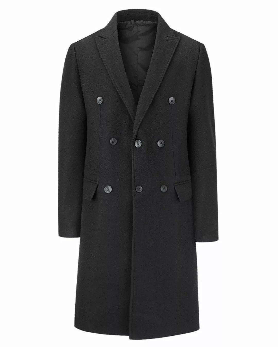 Allthemen Wollmantel Herren Knielang Zweireihig Wollmantel günstig online kaufen