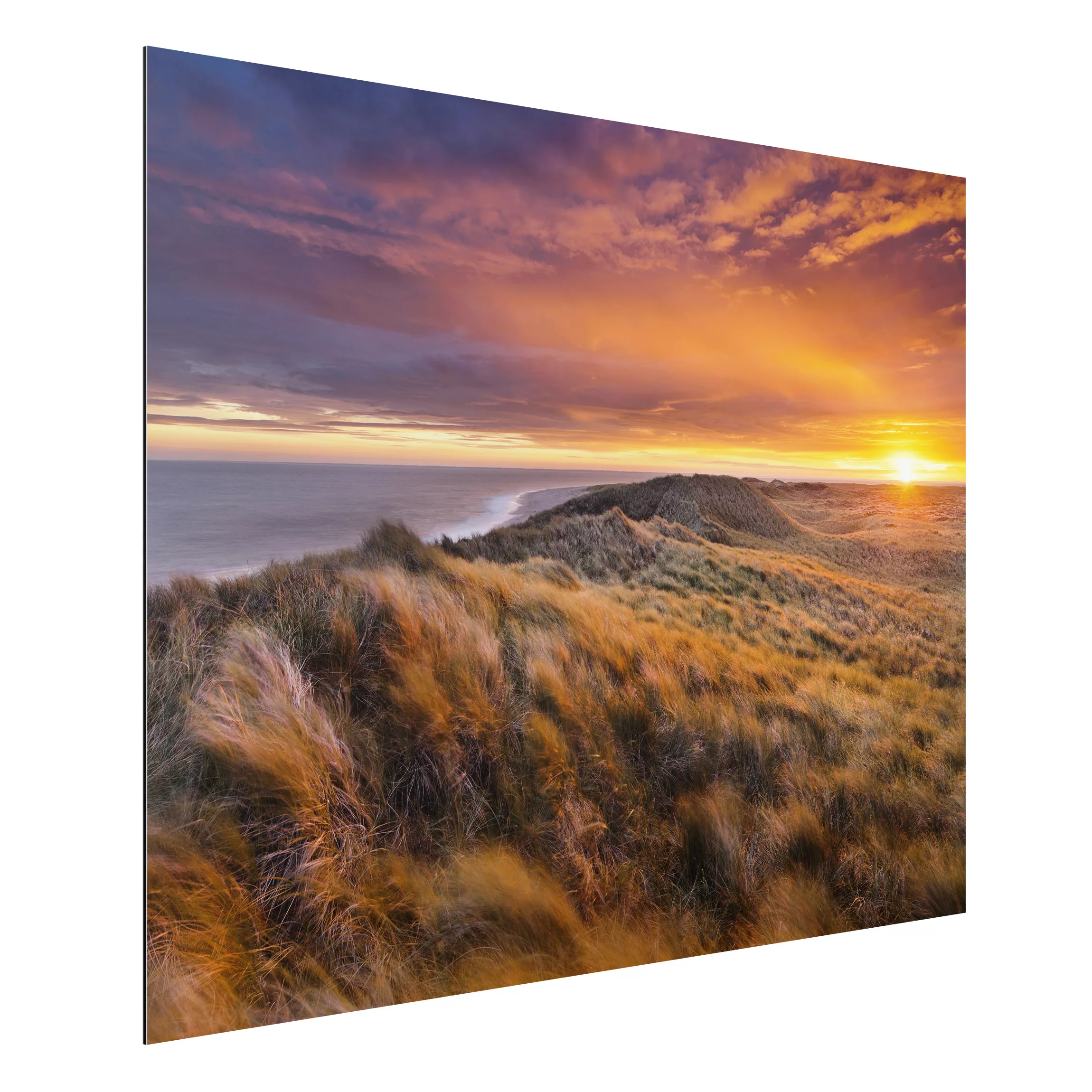 Alu-Dibond Bild Natur & Landschaft - Querformat 4:3 Sonnenaufgang am Strand günstig online kaufen