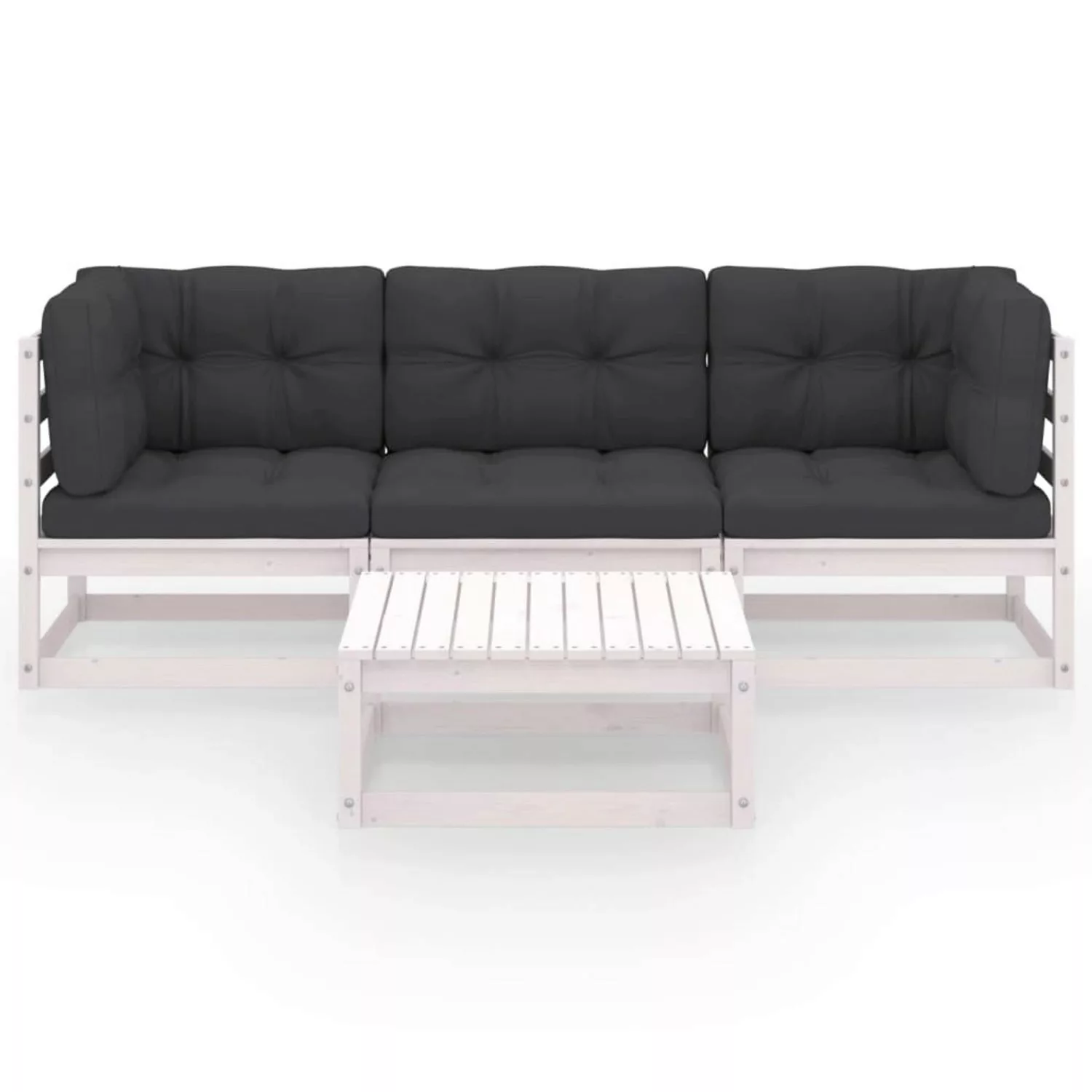 4-tlg. Garten-lounge-set Mit Kissen Kiefer Massivholz günstig online kaufen