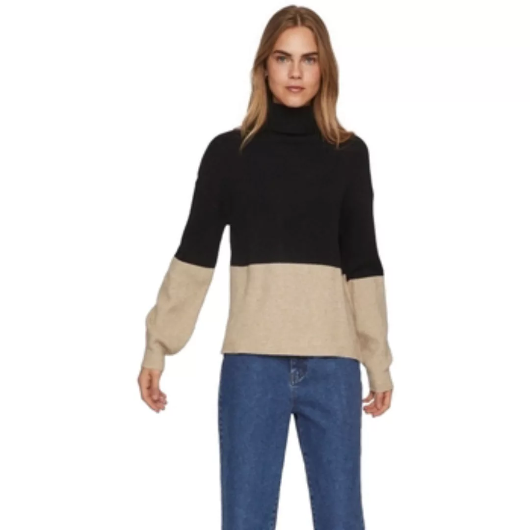 Vila  Pullover Noos Ril Blocking Knit L/S - Black/Natural Mel günstig online kaufen