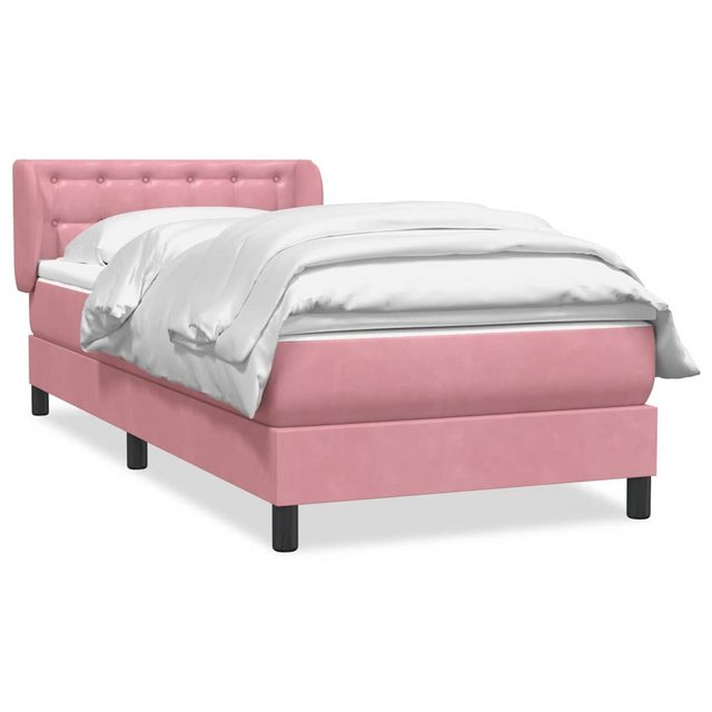 vidaXL Boxspringbett, Boxspringbett mit Matratze Rosa 80x220 cm Samt günstig online kaufen